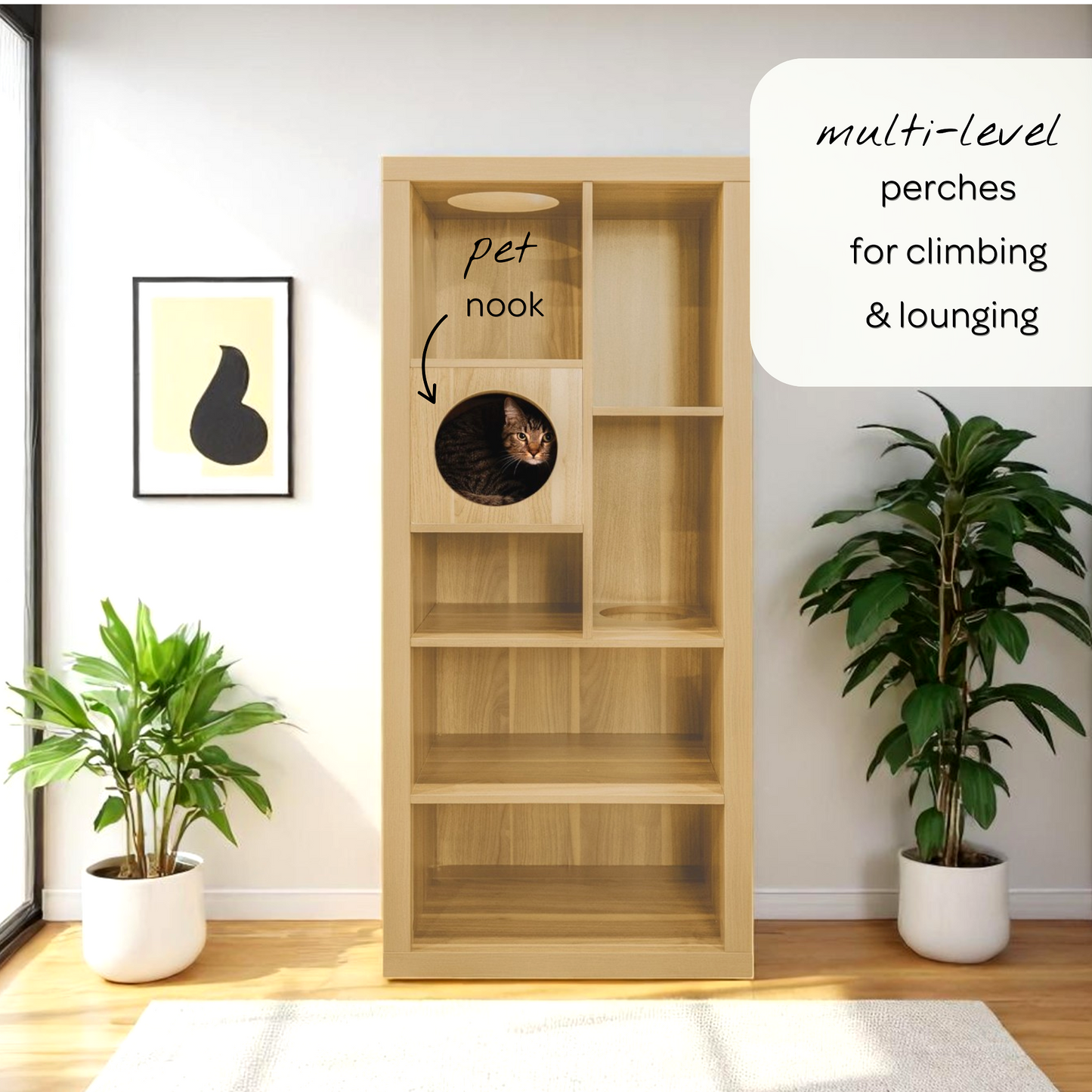 cliff jr.- cat tree bookshelf - 4C&D Home Furnishings