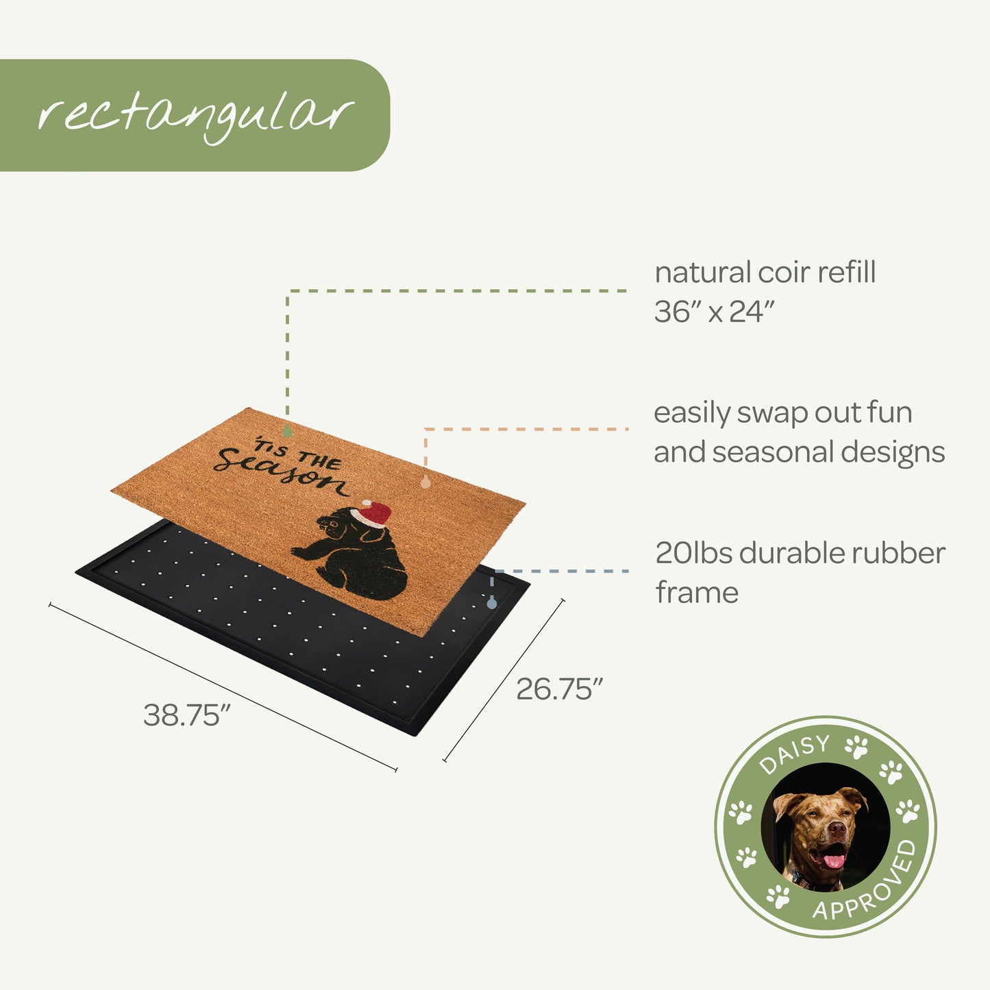 christmas + dog convertible entrance doormat