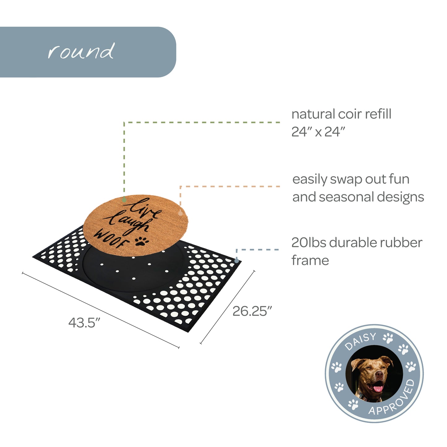 live laugh woof convertible entrance doormat