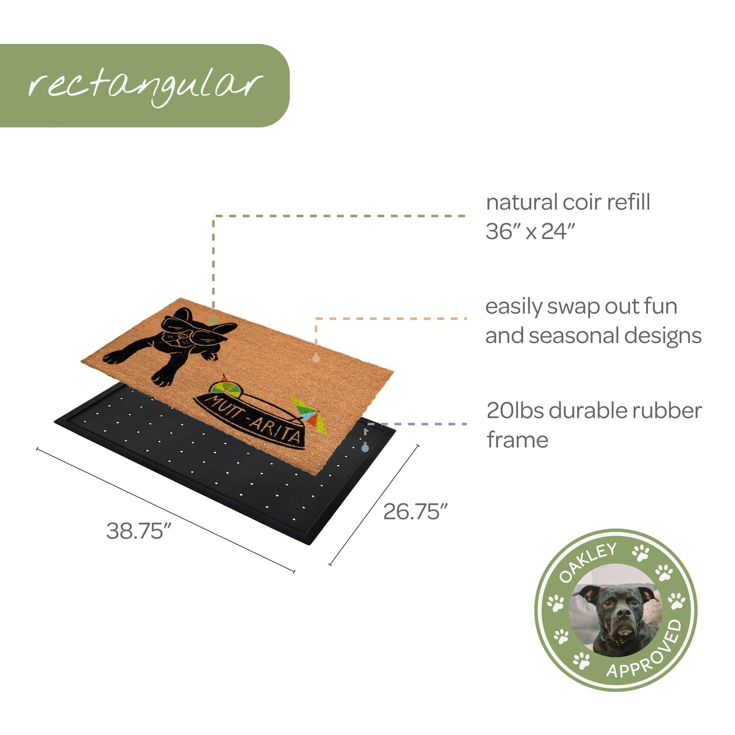 muttarita convertible entrance doormat - 4 Cats & Dogs Home Furnishings Inc