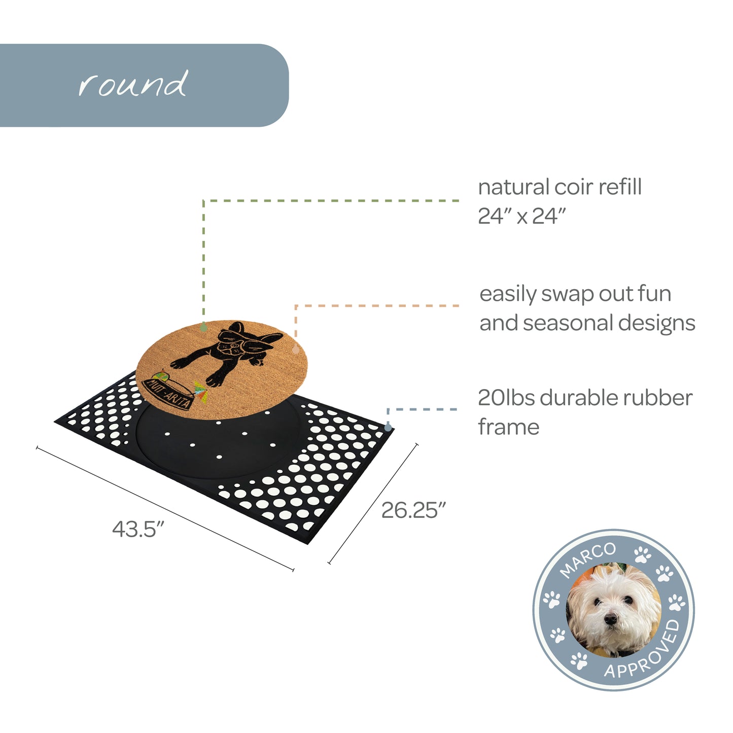 muttarita convertible entrance doormat - 4 Cats & Dogs Home Furnishings Inc