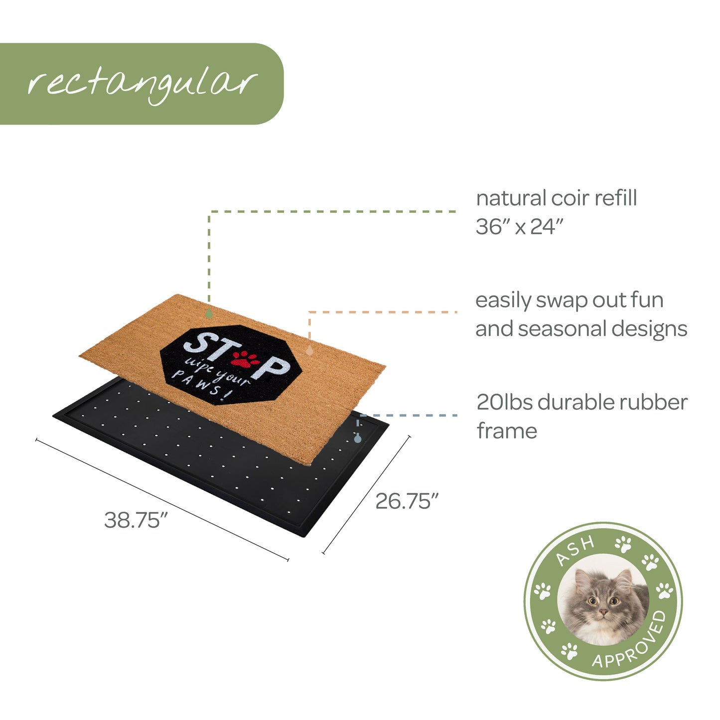 wipe your paws! convertible entrance doormat - 4 Cats & Dogs Home Furnishings Inc