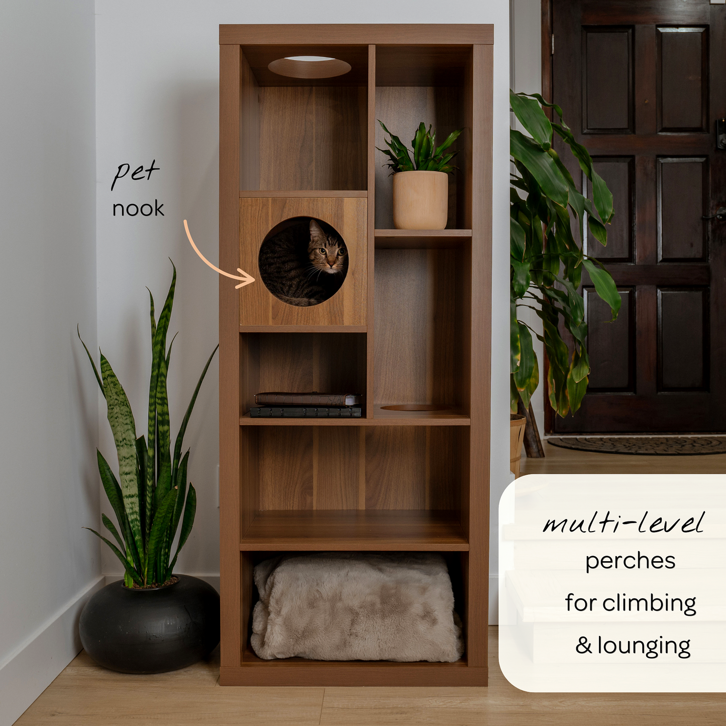 cliff jr.- cat tree bookshelf - 4C&D Home Furnishings
