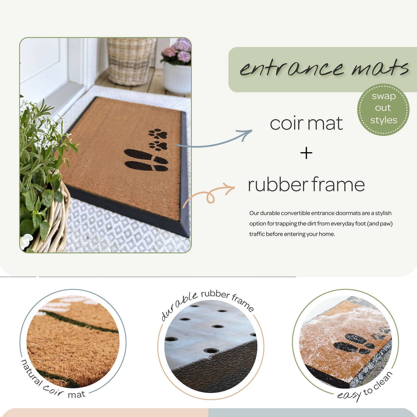 christmas + cat convertible entrance doormat