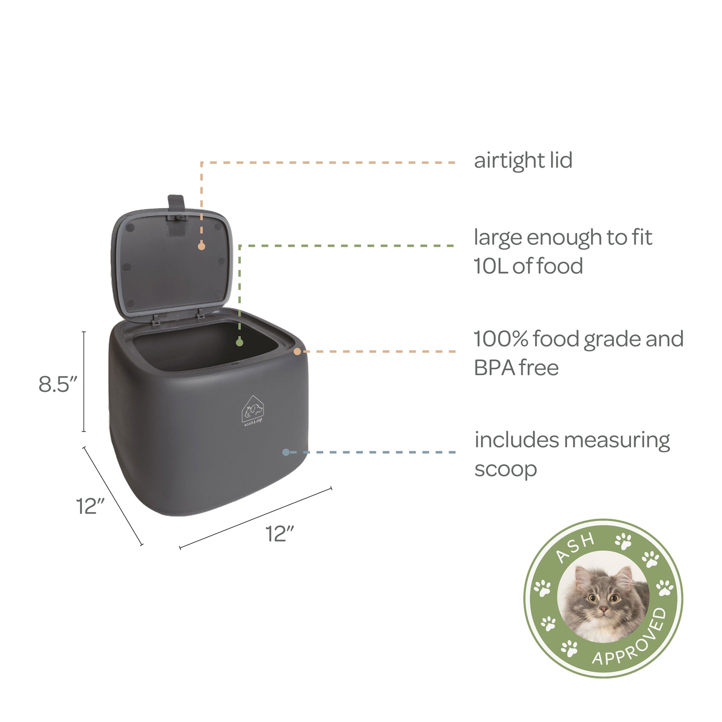 kibble food container - 4 Cats & Dogs Home Furnishings Inc