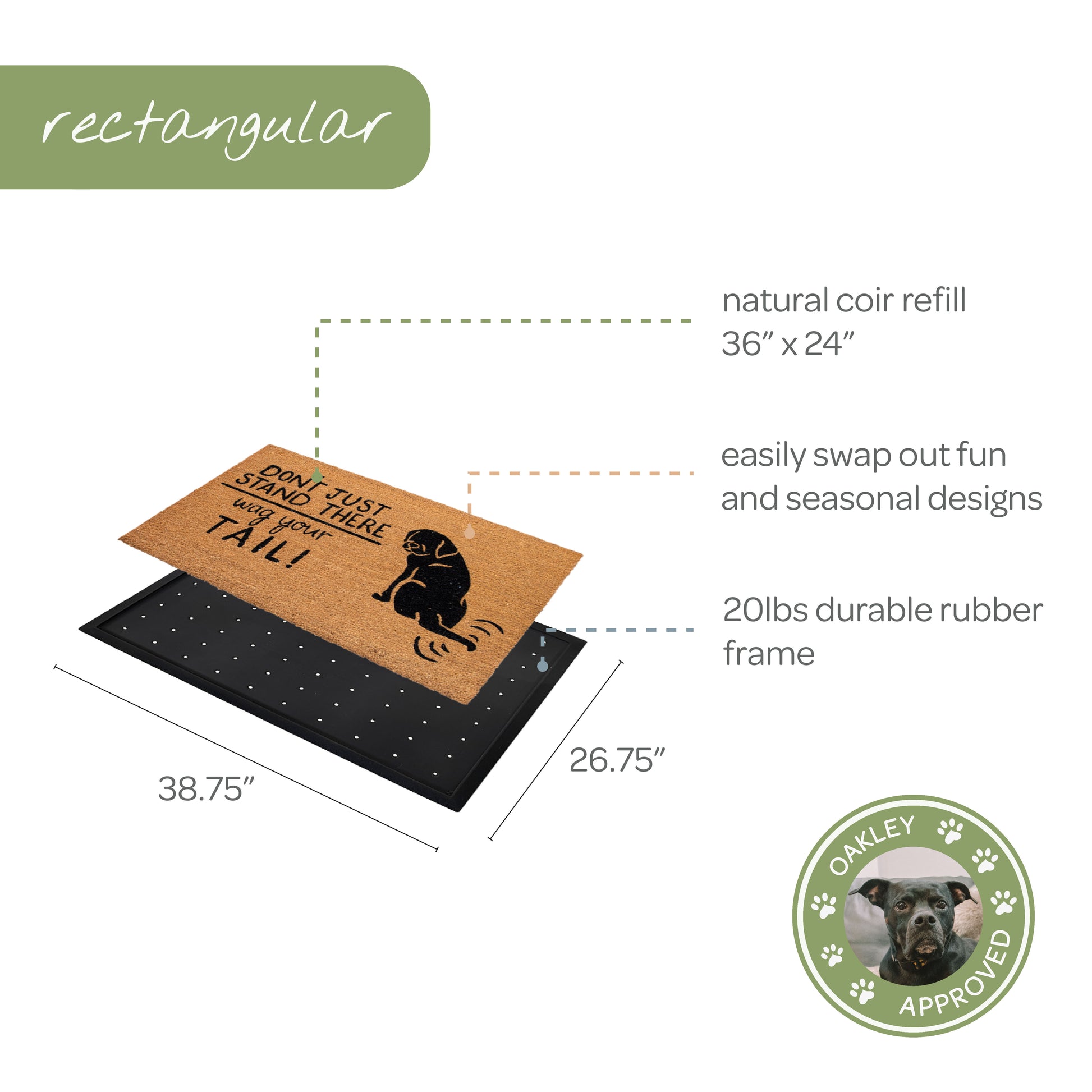 wag your tail! convertible entrance doormat - 4 Cats & Dogs Home Furnishings Inc