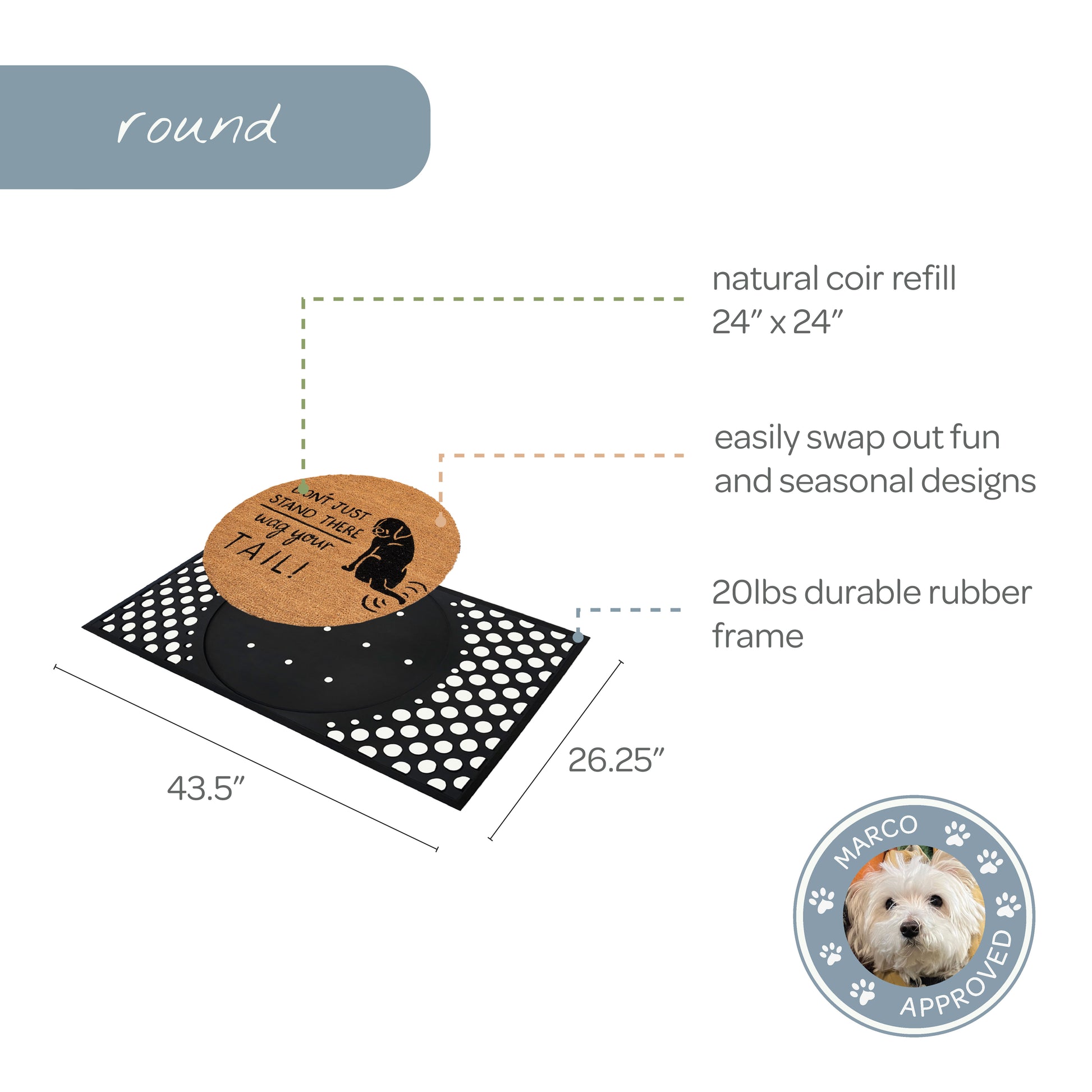 wag your tail! convertible entrance doormat - 4 Cats & Dogs Home Furnishings Inc
