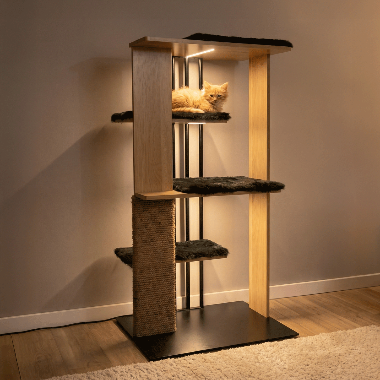 A Cat Tree That Doubles as a Floor Lamp