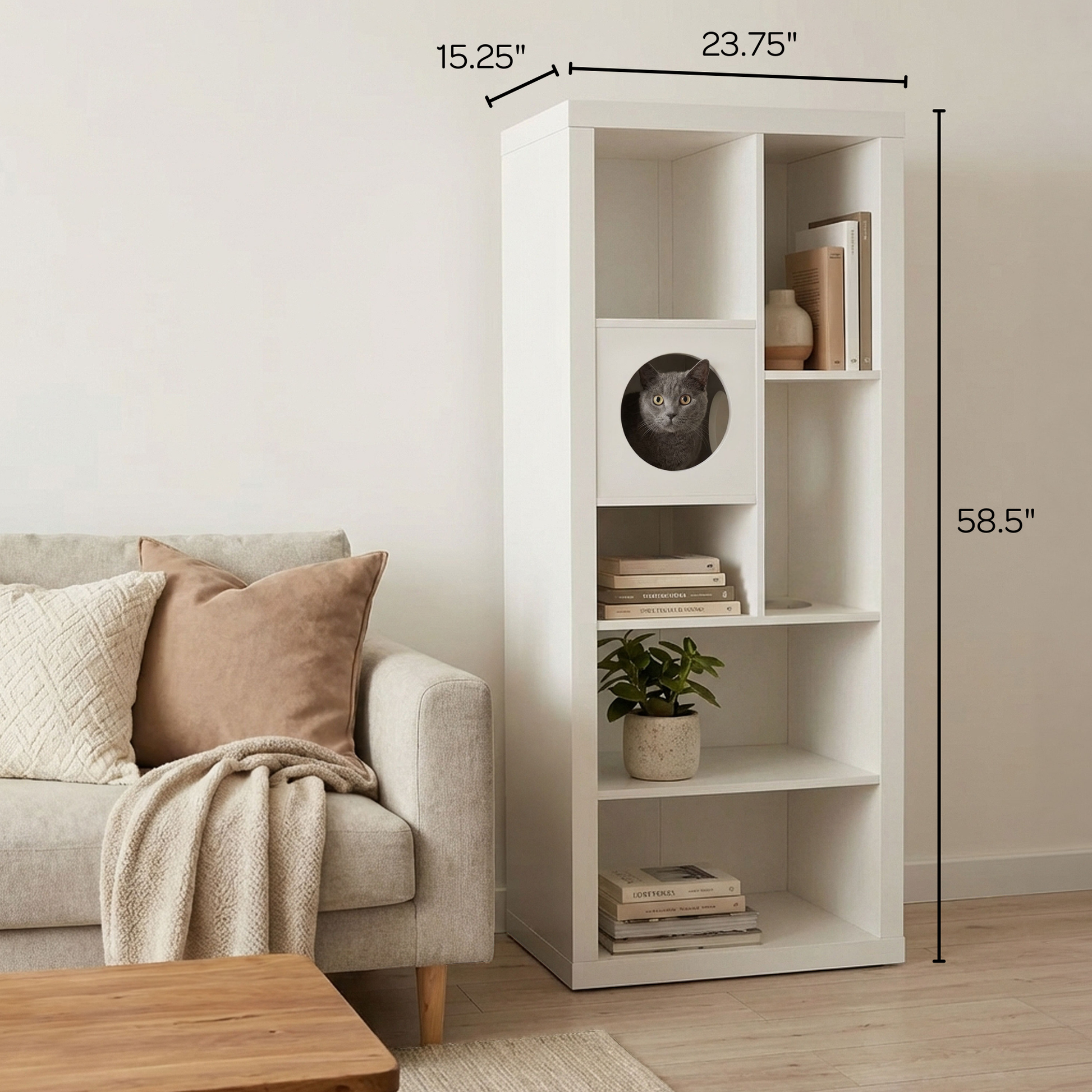 cliff jr.- cat tree bookshelf - 4C&D Home Furnishings