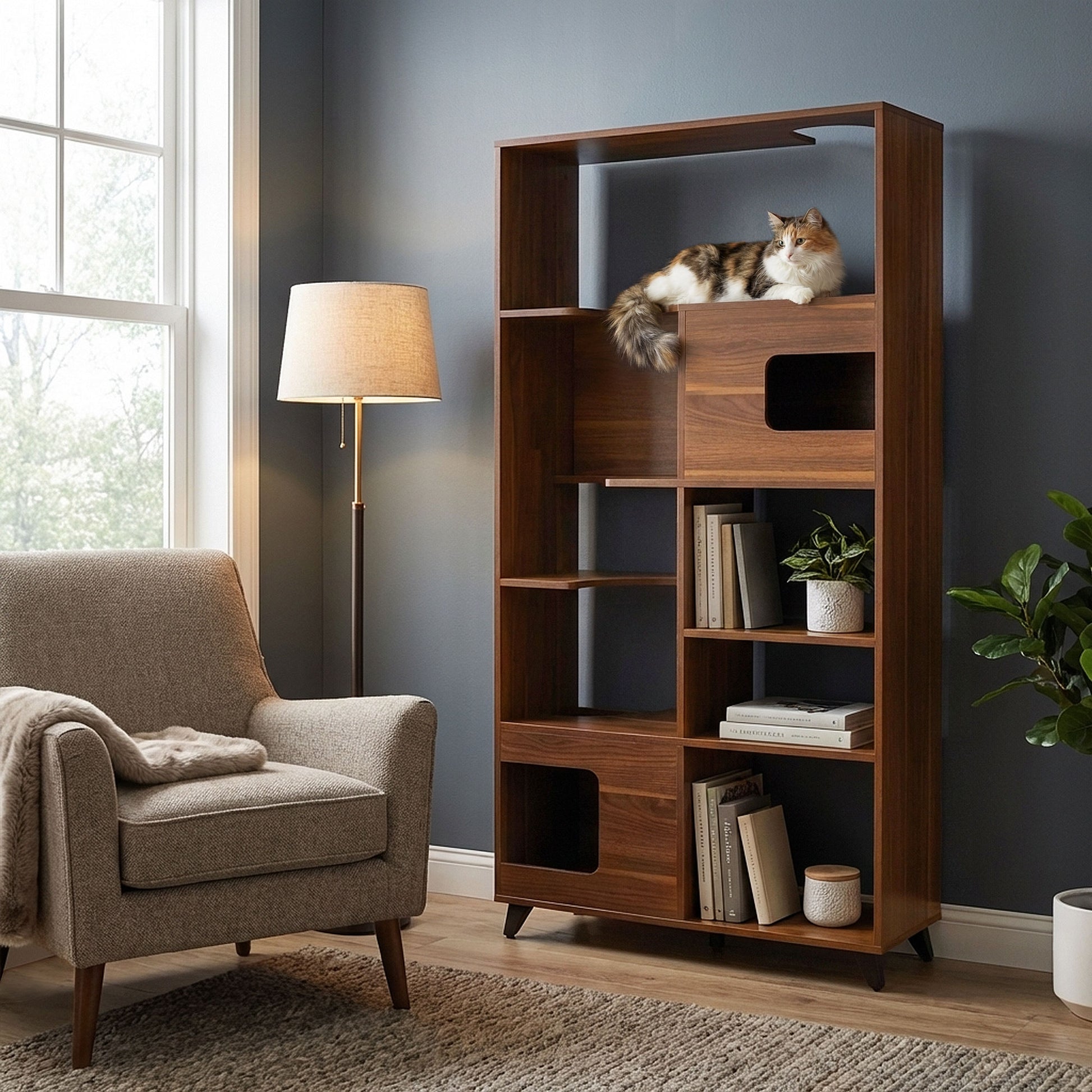 clifford cat tree bookshelf - 4C&D Home Furnishings
