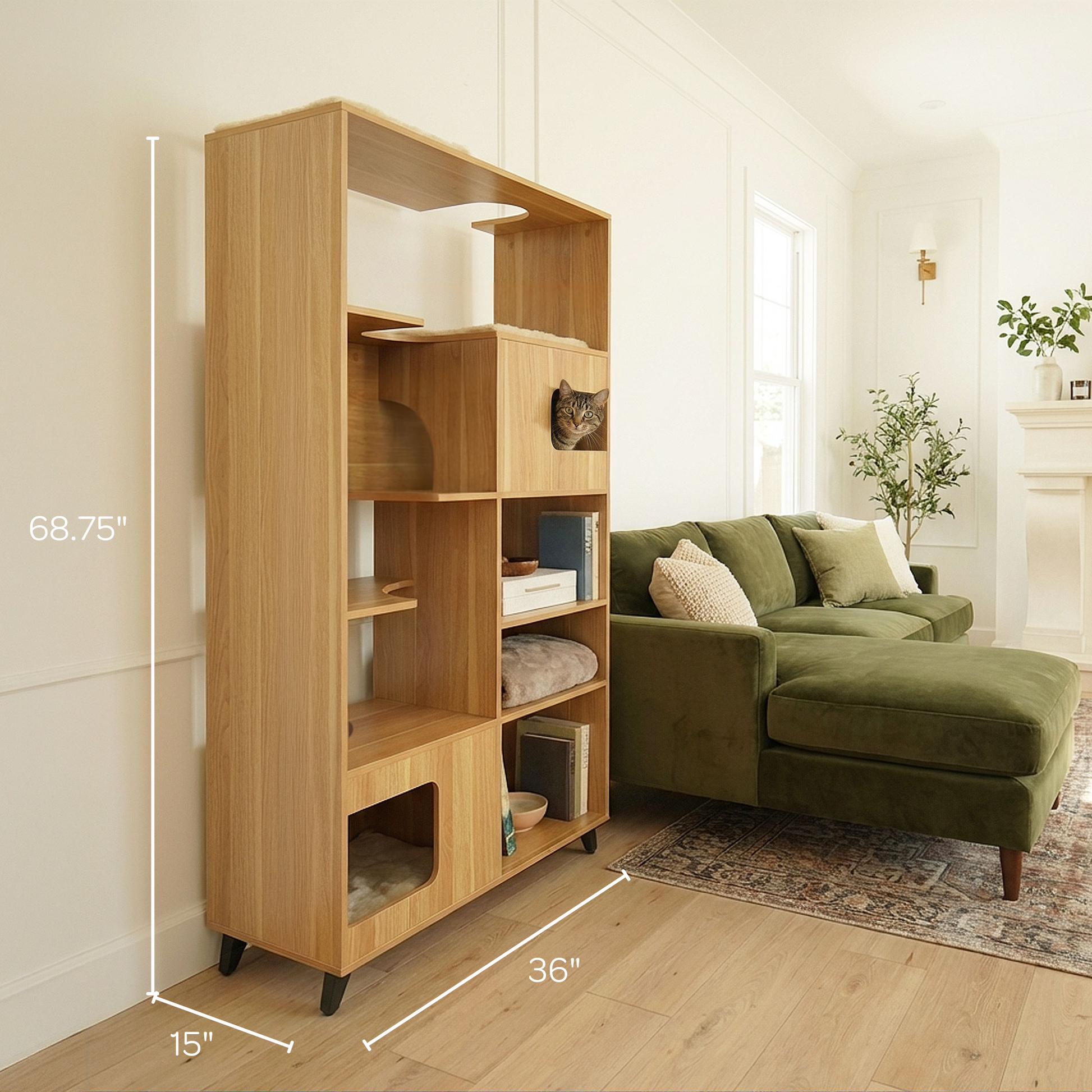 clifford cat tree bookshelf - 4C&D Home Furnishings