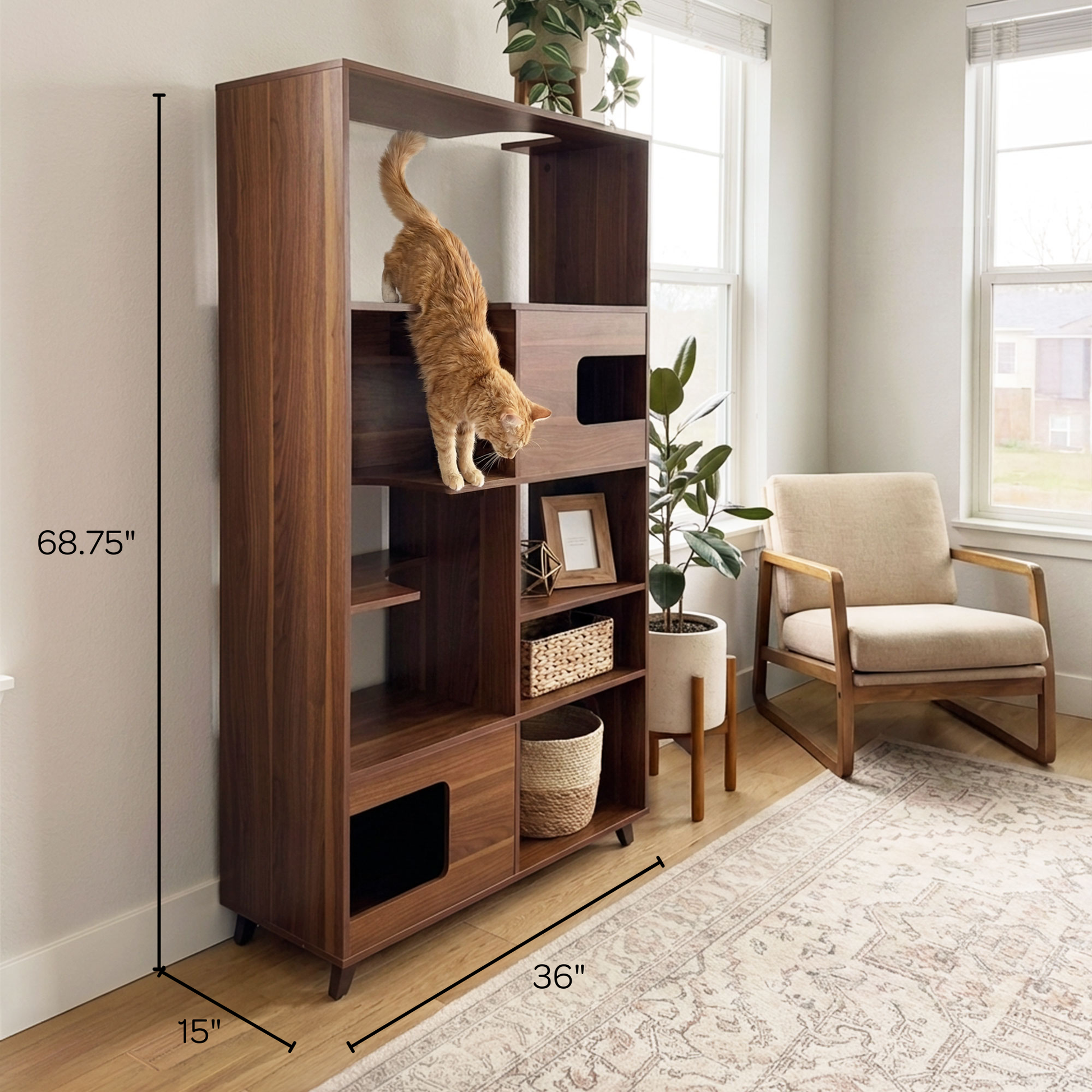 clifford cat tree bookshelf - 4C&D Home Furnishings