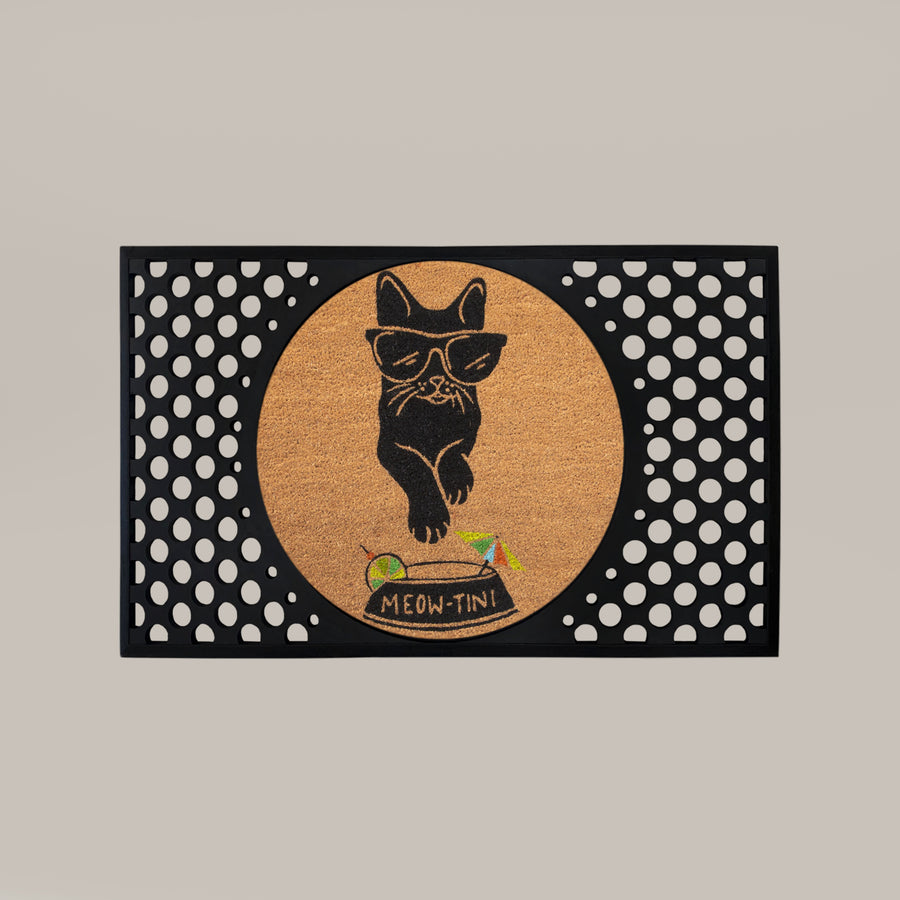 meowtini round doormat set - 4C&D Home Furnishings