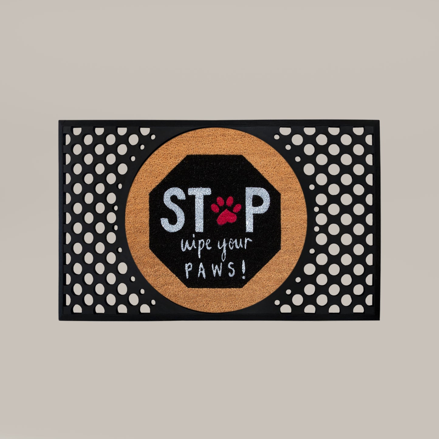 stop, wyps round convertible entrance doormat set - 4C&D Home Furnishings