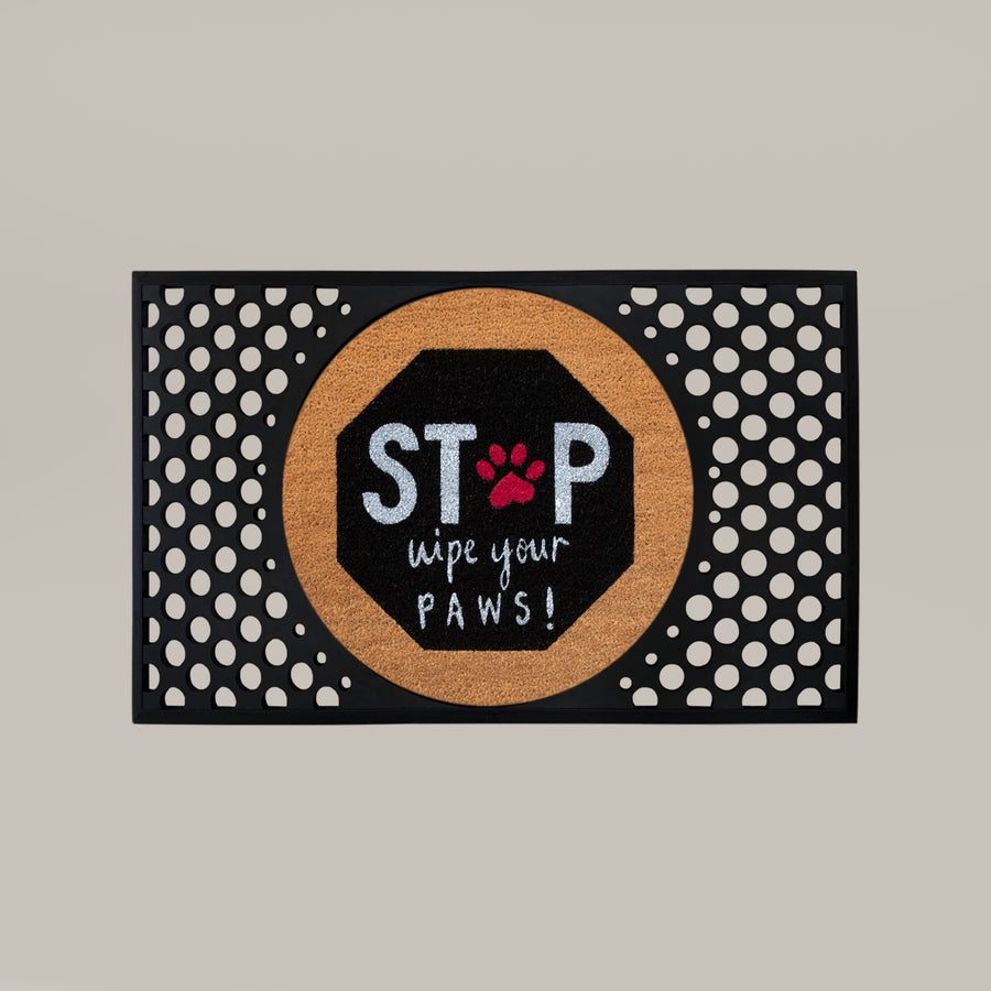 stop, wyps round convertible entrance doormat set - 4C&D Home Furnishings