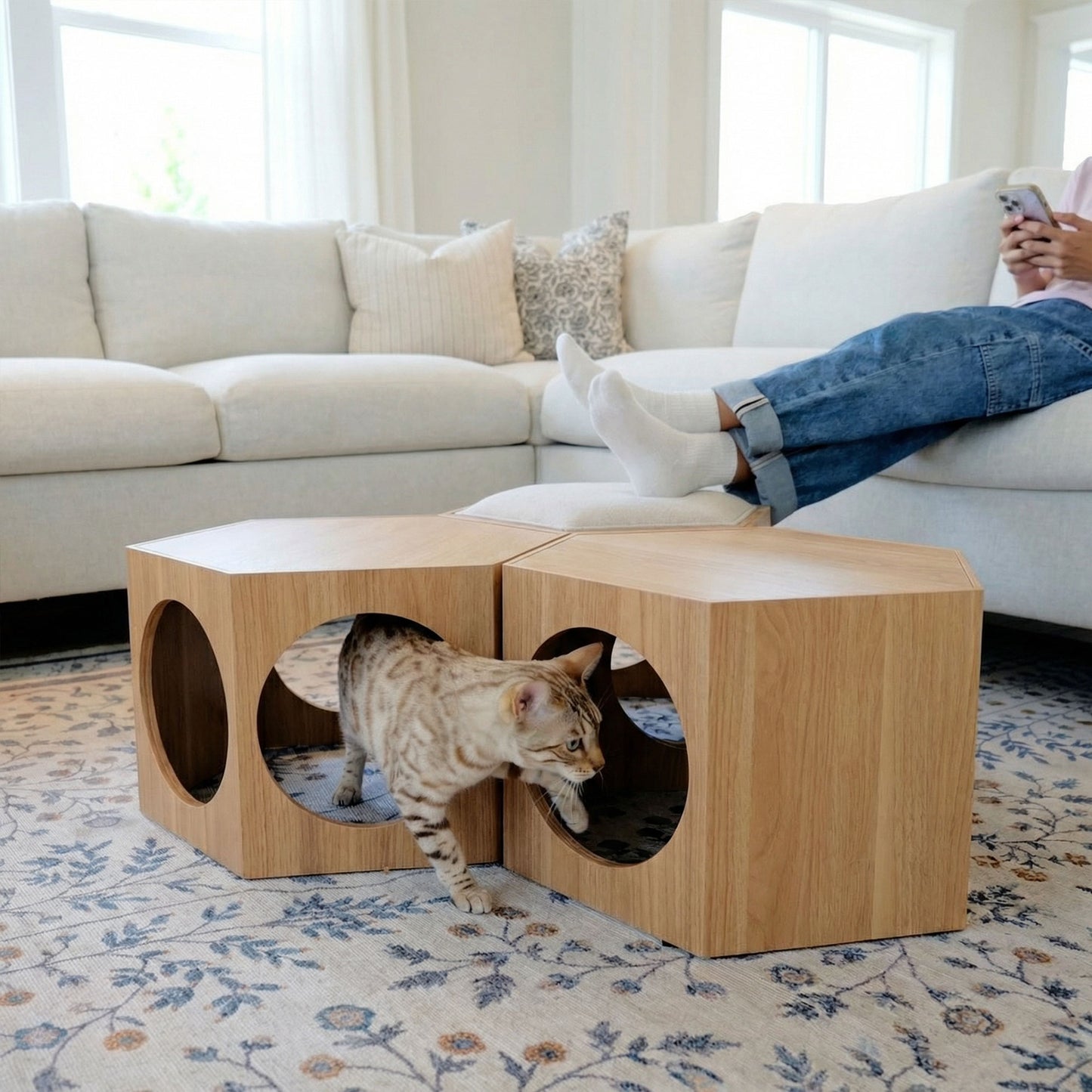 suki cat stool and shelf - 4C&D Home Furnishings