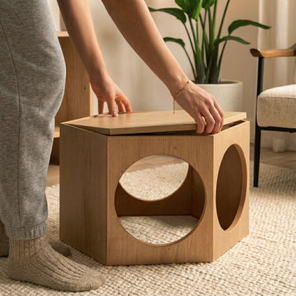 suki cat stool and shelf - 4C&D Home Furnishings