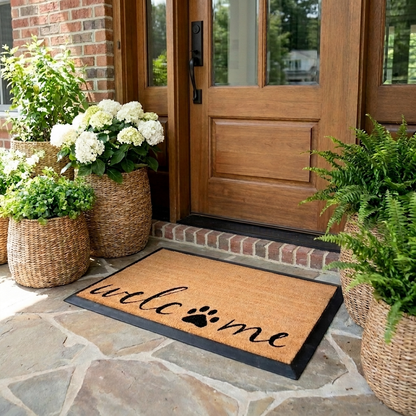 welcome + paw rectangular doormat set - 4C&D Home Furnishings